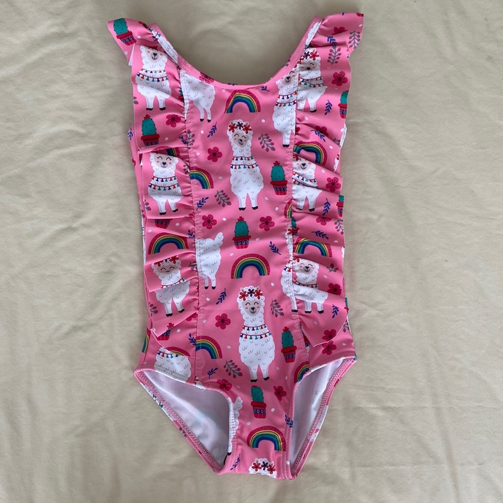 Toddler girls Llama bathing suit